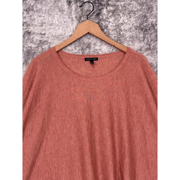 Eileen Fisher Sweater Large Womens Merino Wool Alpaca Fine Knit Tunic Dusty Pink - Picture 2 of 8